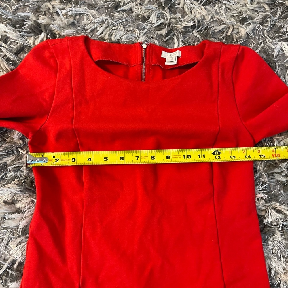 J.Crew Red Ponte Mini Dress Work Holiday Date Night XXS - Picture 10 of 13
